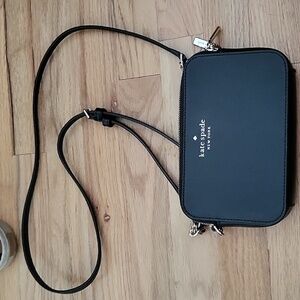 Kate Spade Crossbody Double Zip Black Bag - Gold zipper